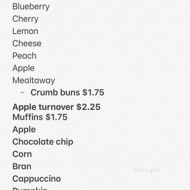 Tarrytown Bakery - Tarrytown, NY menu_pic