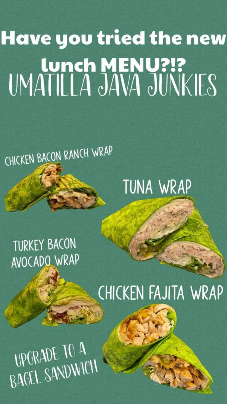 Java Junkies - Umatilla, OR menu_pic