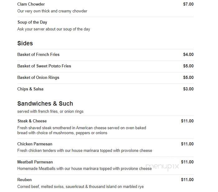 Greenside Grill - Rochester, NH menu_pic