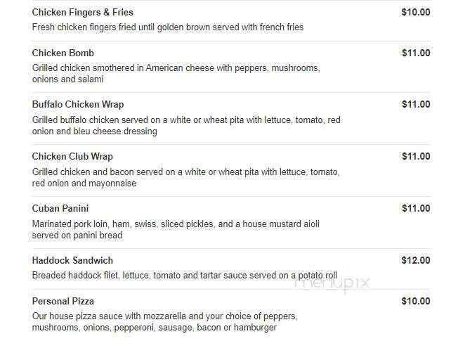 Greenside Grill - Rochester, NH menu_pic