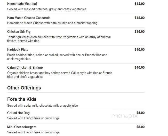 Greenside Grill - Rochester, NH menu_pic