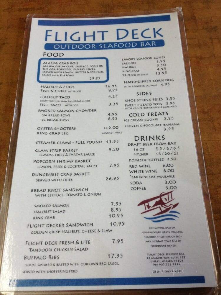 Alaska Fish & Chips at The Flight Deck - Juneau, AK menu_pic