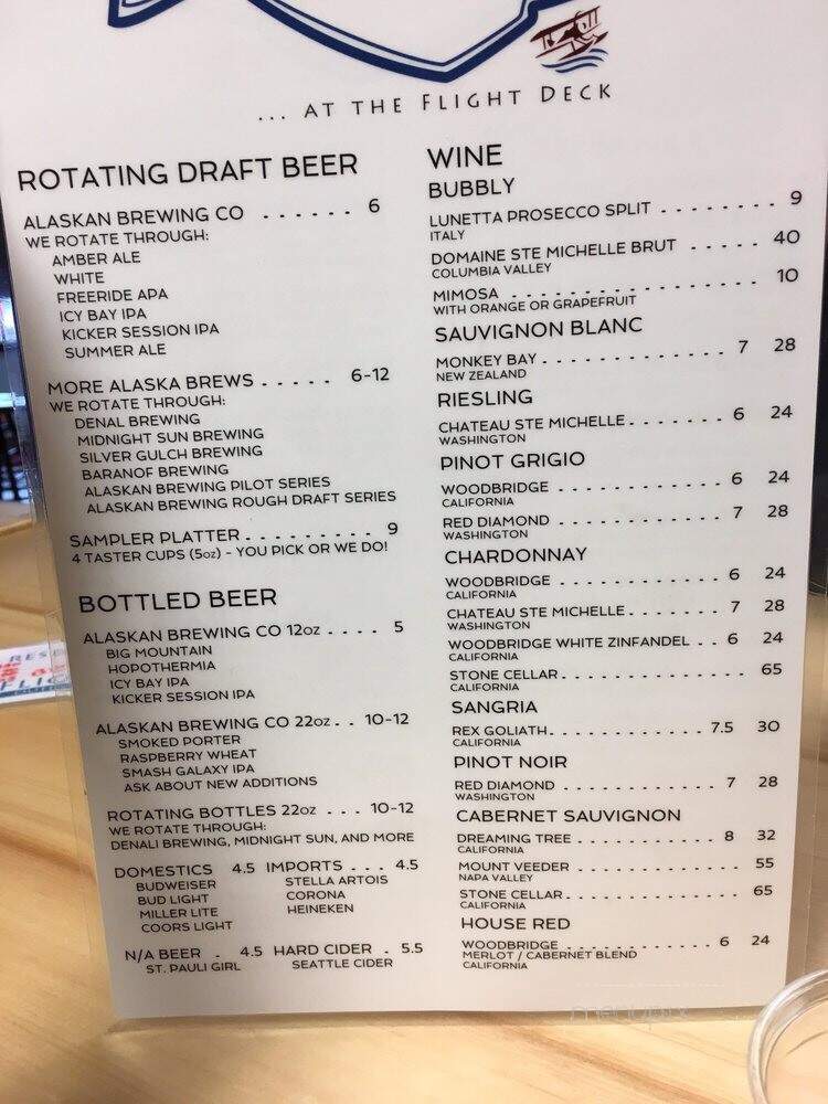 Alaska Fish & Chips at The Flight Deck - Juneau, AK menu_pic