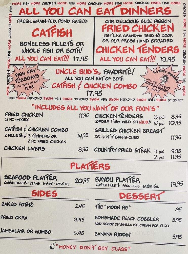 Uncle Bud's Catfish Shack - Nashville, TN menu_pic