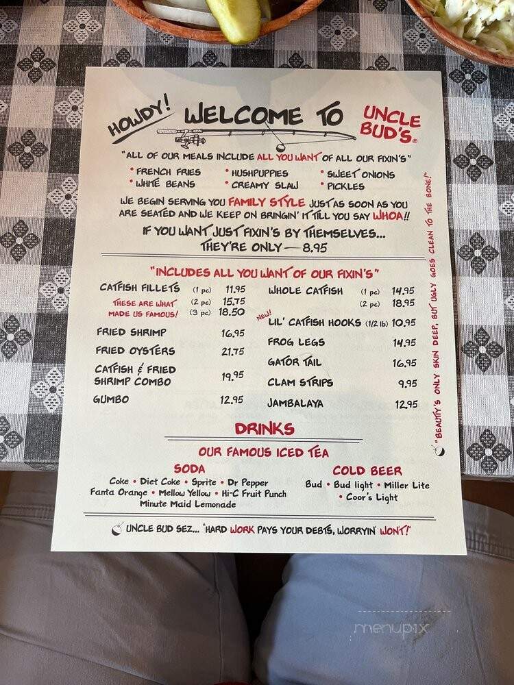 Uncle Bud's Catfish Shack - Nashville, TN menu_pic