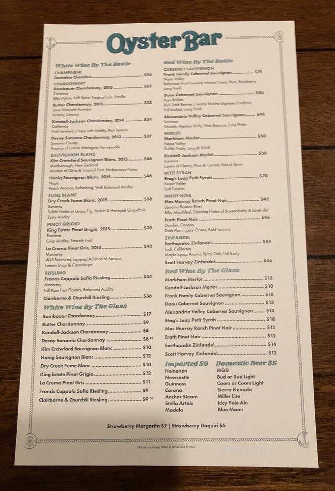 John's Oyster Bar - Sparks, NV menu_pic
