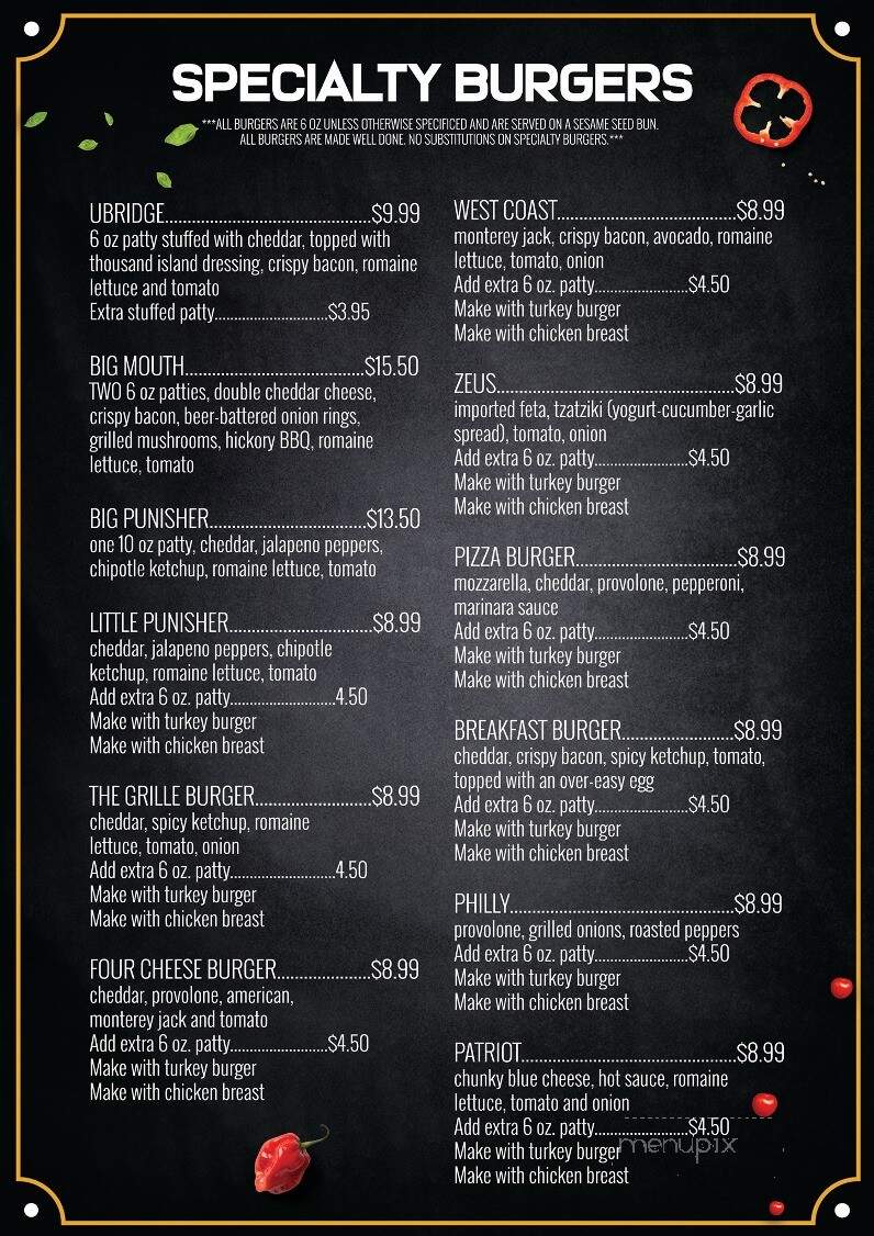 The Burger Grill - Uxbridge, MA menu_pic