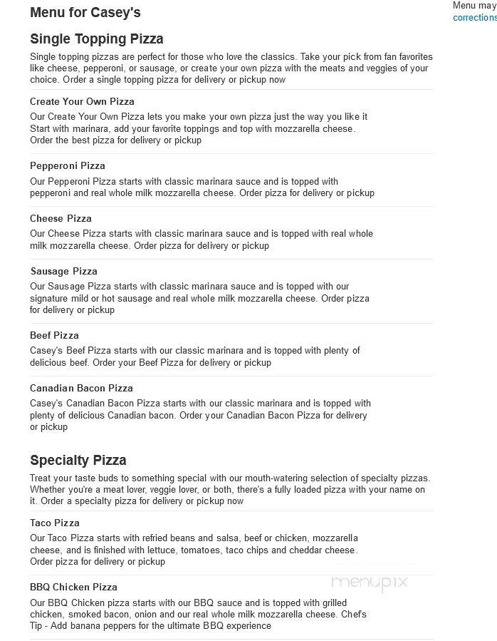 Caseys Carry Out Pizza - Mitchell, SD menu_pic