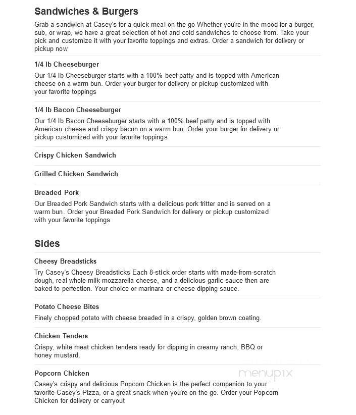 Caseys Carry Out Pizza - Mitchell, SD menu_pic