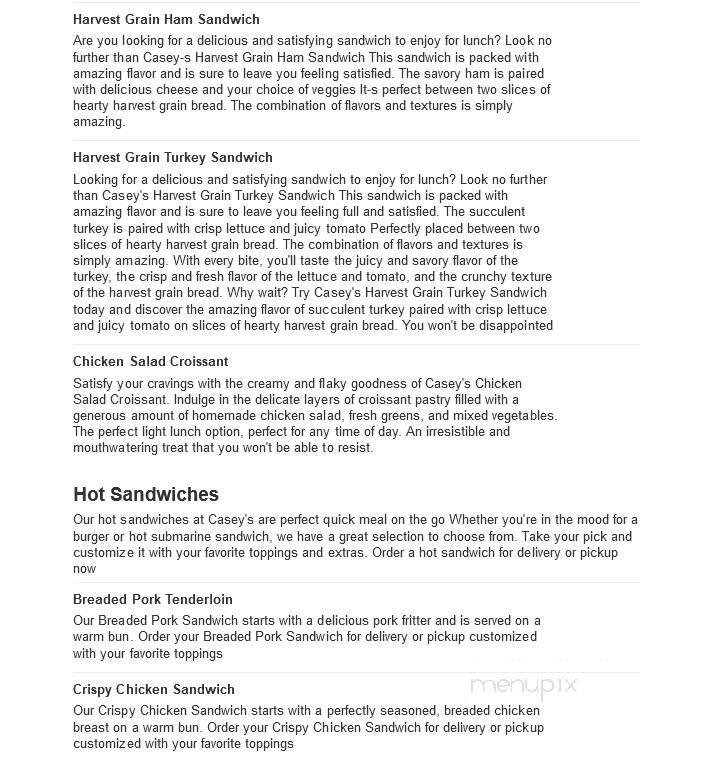 Caseys Carry Out Pizza - Mitchell, SD menu_pic
