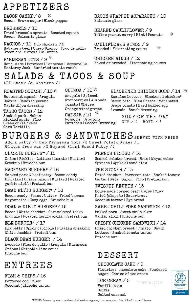 Dirty Oscar's Annex - Tacoma, WA menu_pic