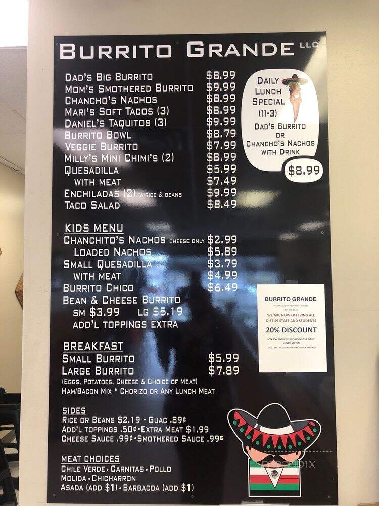 El burrito grande - Peyton, CO menu_pic