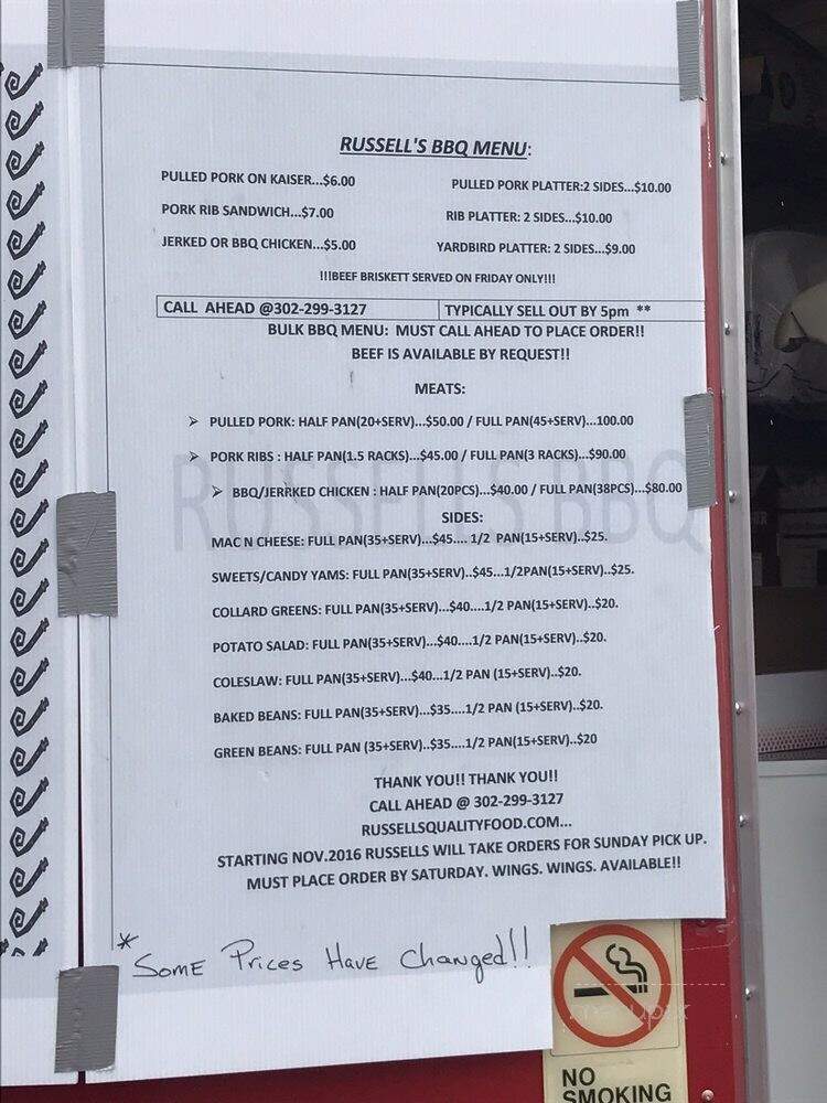 Russell's Quality Foods - Wilmington, DE menu_pic