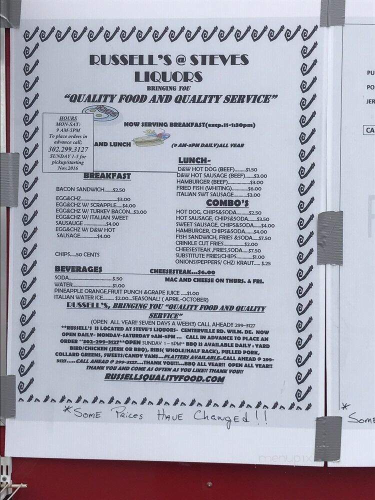 Russell's Quality Foods - Wilmington, DE menu_pic