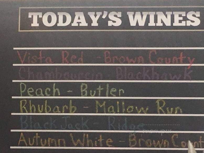 Brown County Winery - Nashville, IN menu_pic