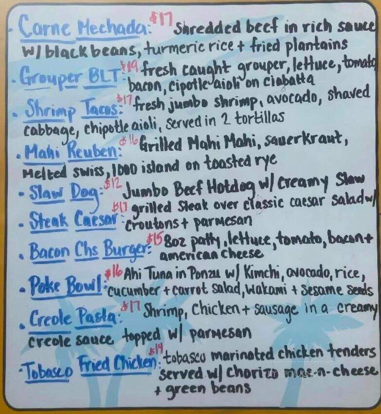 Tamara's Tapas Bar - Apalachicola, FL menu_pic