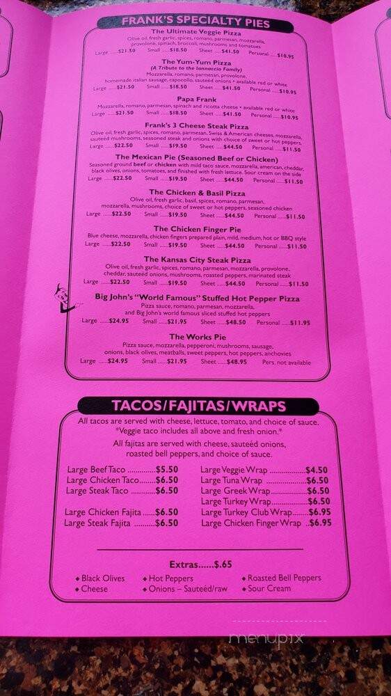 Lovejoy Pizza - Buffalo, NY menu_pic