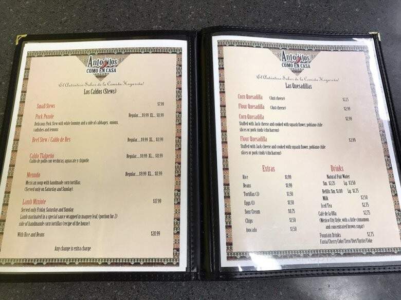 Antojito Como En Casa - El Centro, CA menu_pic