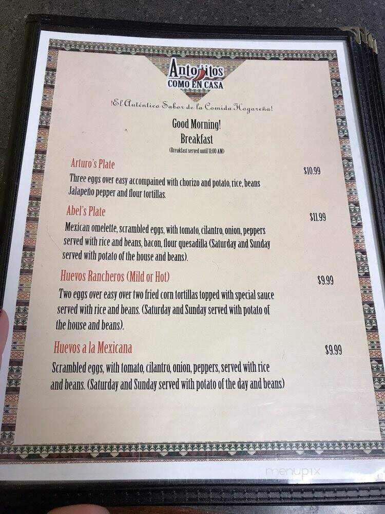 Antojito Como En Casa - El Centro, CA menu_pic