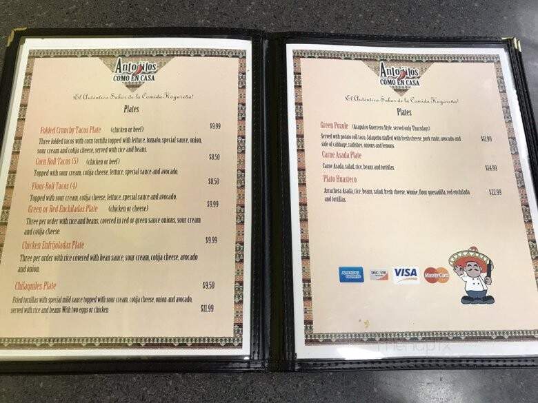 Antojito Como En Casa - El Centro, CA menu_pic