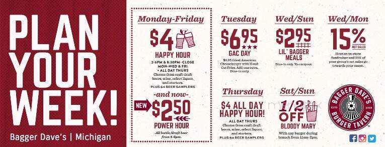 Bagger Dave's - Birch Run, MI menu_pic