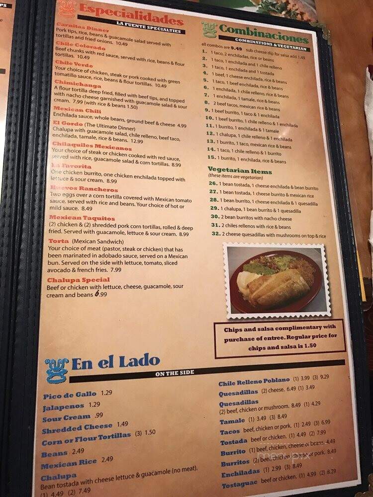 La Fuente - Smithville, MO menu_pic