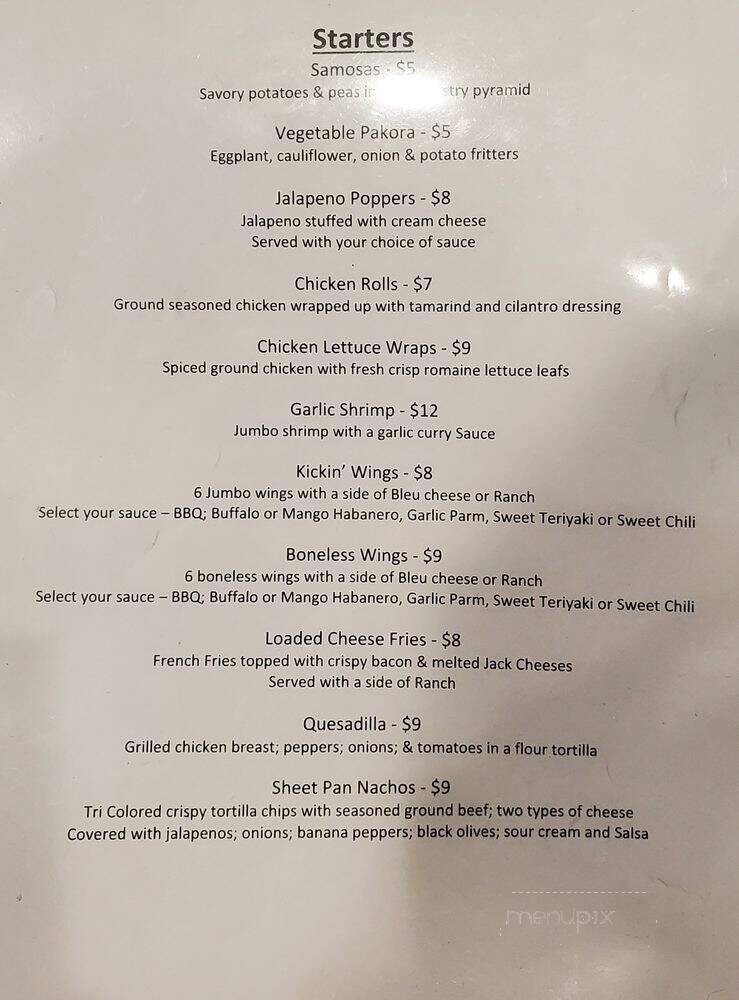 Silk Indian Cuisine at Clarion Inn Leesburg - Leesburg, VA menu_pic