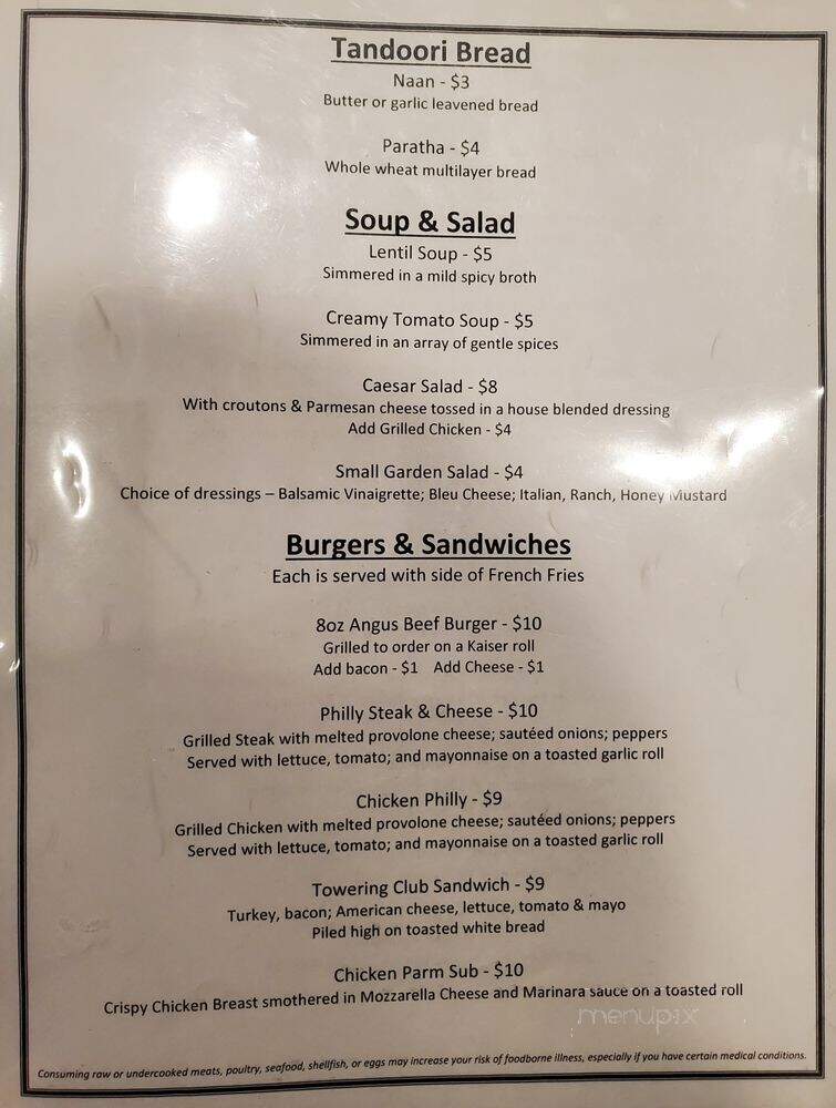 Silk Indian Cuisine at Clarion Inn Leesburg - Leesburg, VA menu_pic
