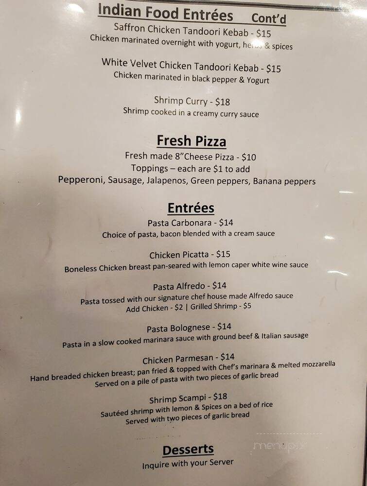 Silk Indian Cuisine at Clarion Inn Leesburg - Leesburg, VA menu_pic
