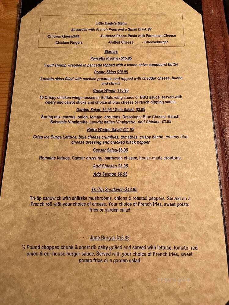 Eagle's Landing Restaurant - June Lake, CA menu_pic