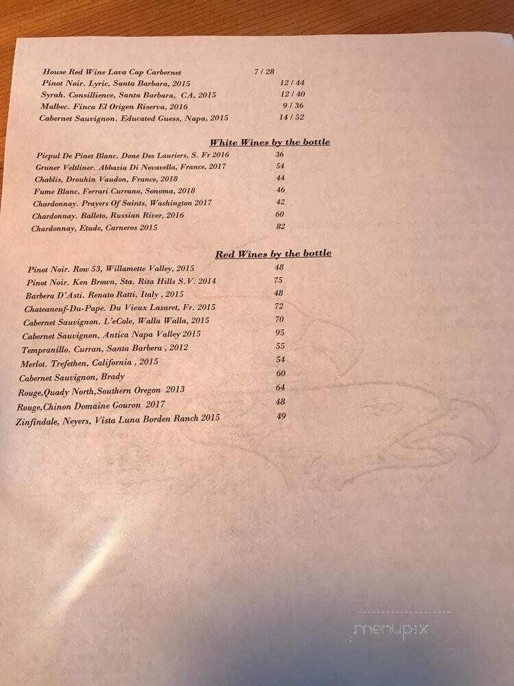 Eagle's Landing Restaurant - June Lake, CA menu_pic