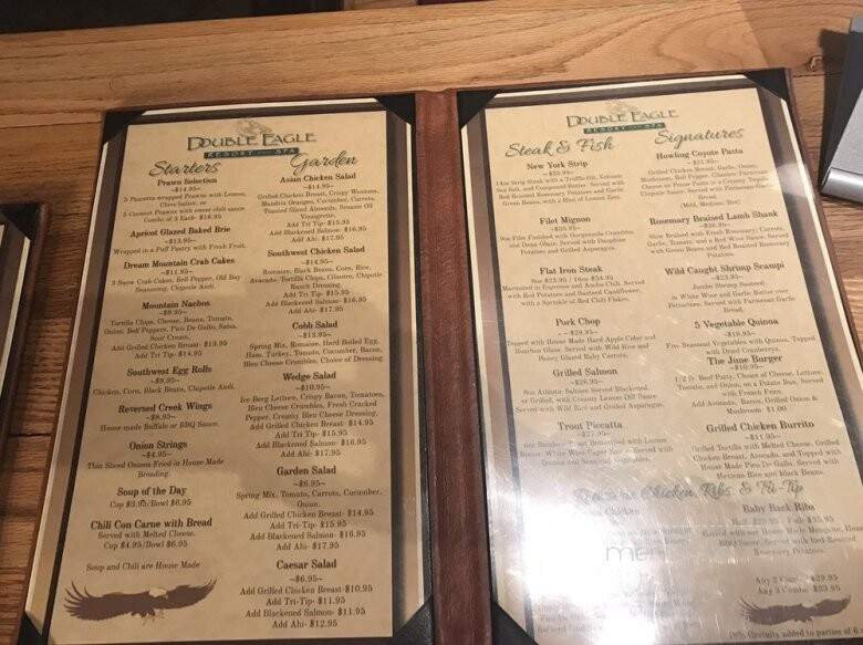 Eagle's Landing Restaurant - June Lake, CA menu_pic