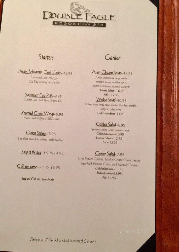 Eagle's Landing Restaurant - June Lake, CA menu_pic