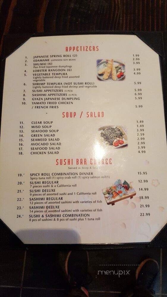 Yamato Steak House of Japan - Crawfordsville, IN menu_pic