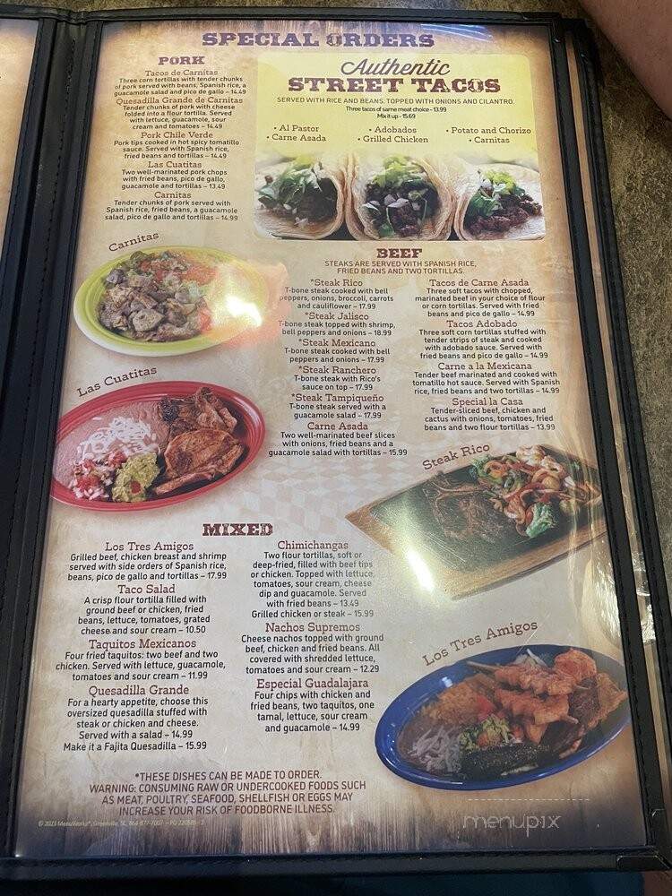 Rico's Mexican Grill - Mechanicsville, VA menu_pic
