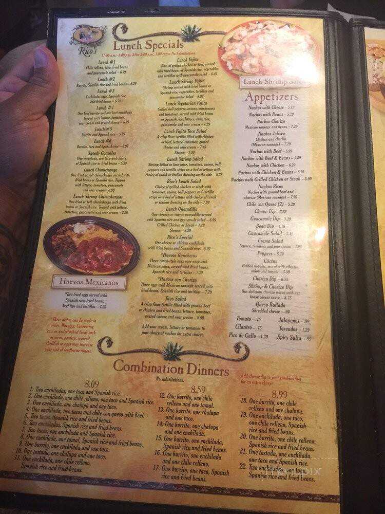 Rico's Mexican Grill - Mechanicsville, VA menu_pic