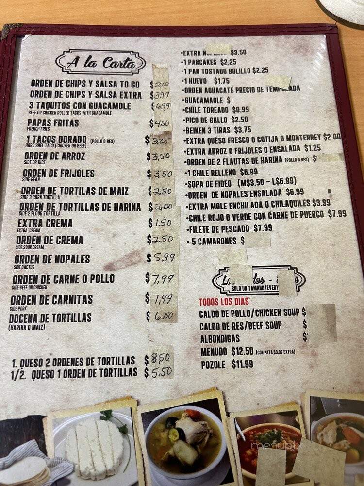 Villa Carino Mexican Food - La Puente, CA menu_pic