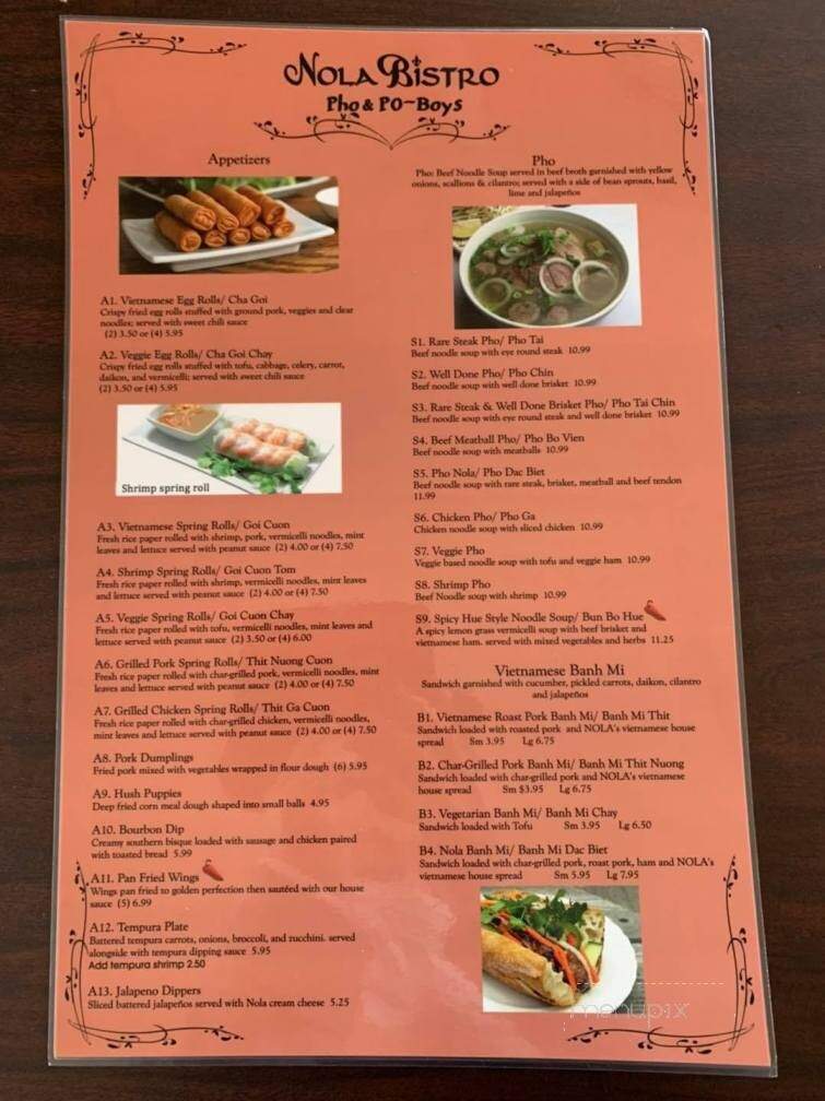 Nola Bistro - Lansing, MI menu_pic