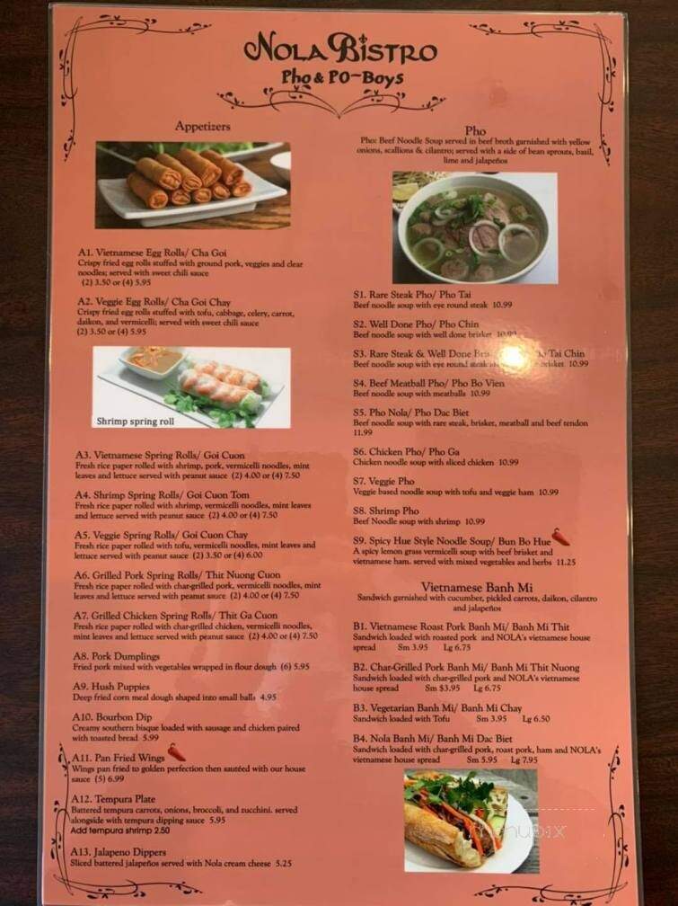 Nola Bistro - Lansing, MI menu_pic