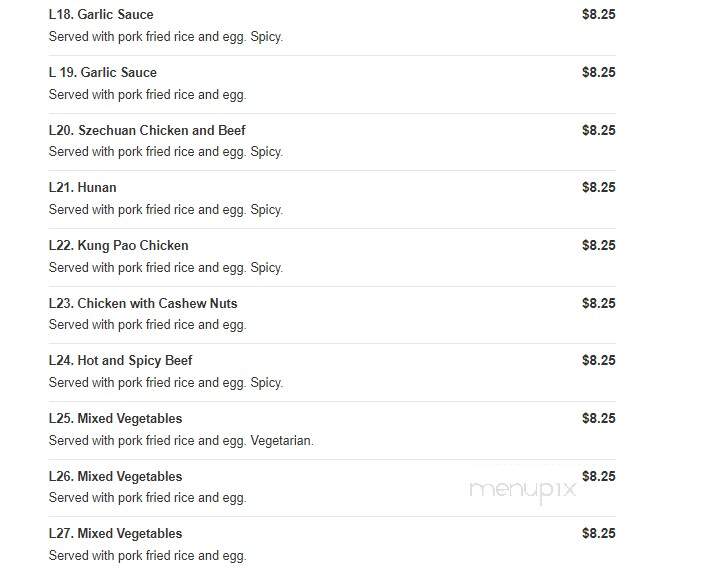 Jin Jin Super King Buffet - Panama City Beach, FL menu_pic
