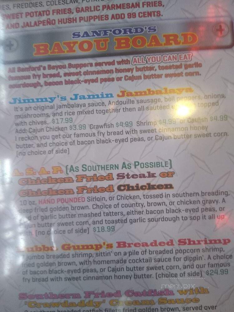 Sanford's Grub Pub - Casper, WY menu_pic
