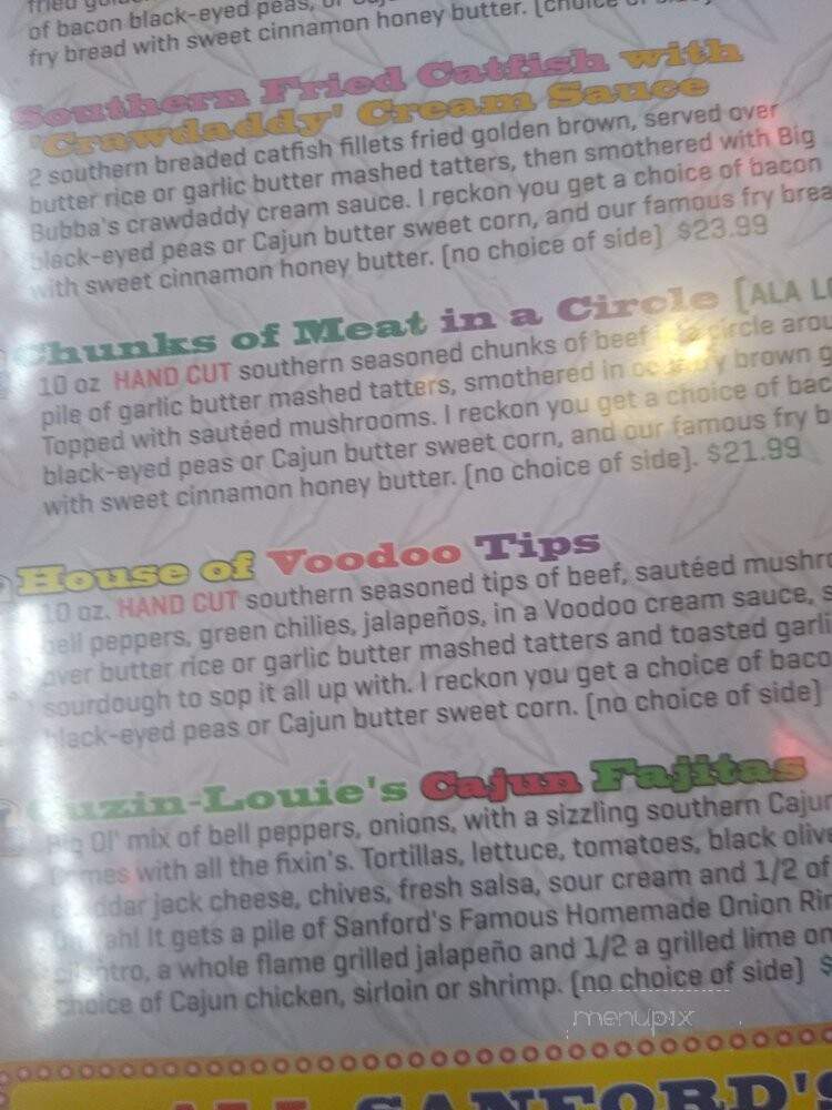 Sanford's Grub Pub - Casper, WY menu_pic