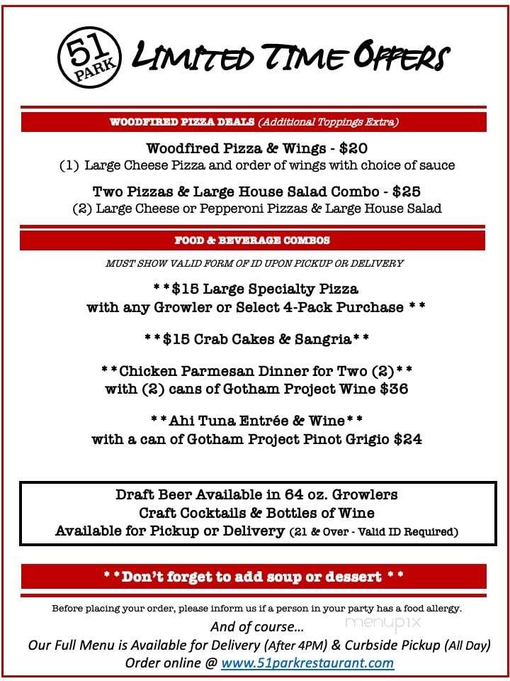 Fifty-One Park Street - Lee, MA menu_pic