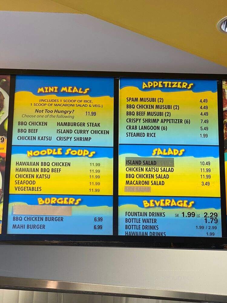 Aloha Hawaiian BBQ - Tustin, CA menu_pic