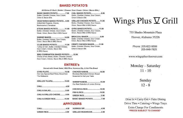 Wings Plus 5 - Hoover, AL