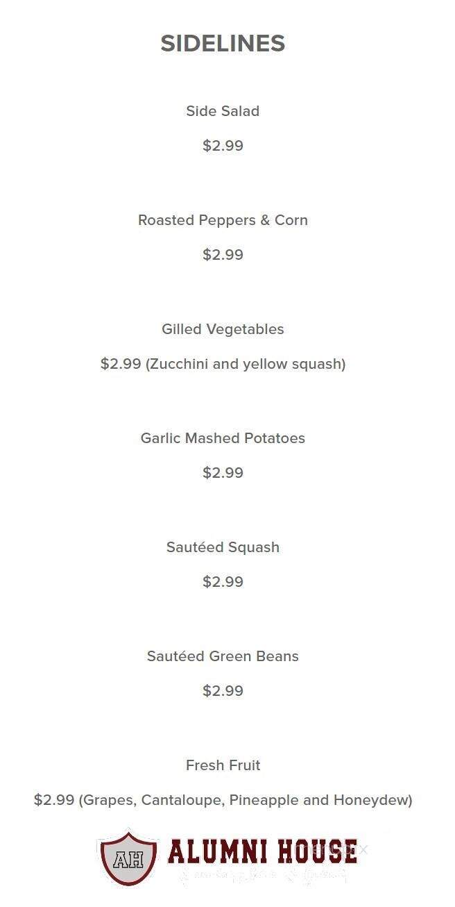 Alumni House Sports Grill - Pearl, MS menu_pic