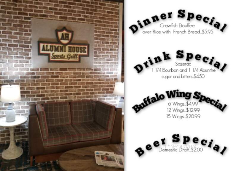 Alumni House Sports Grill - Pearl, MS menu_pic