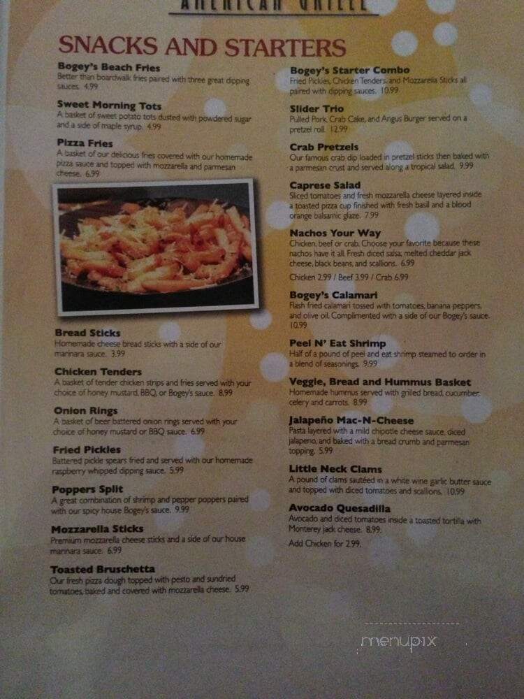 Bogey Macaws American Grille - York, PA menu_pic