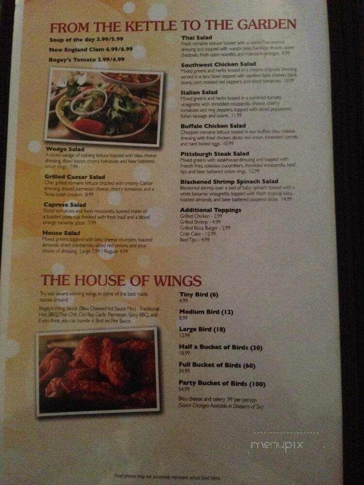 Bogey Macaws American Grille - York, PA menu_pic