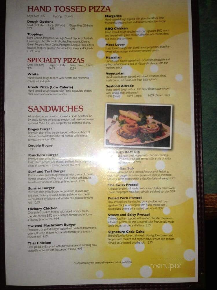 Bogey Macaws American Grille - York, PA menu_pic